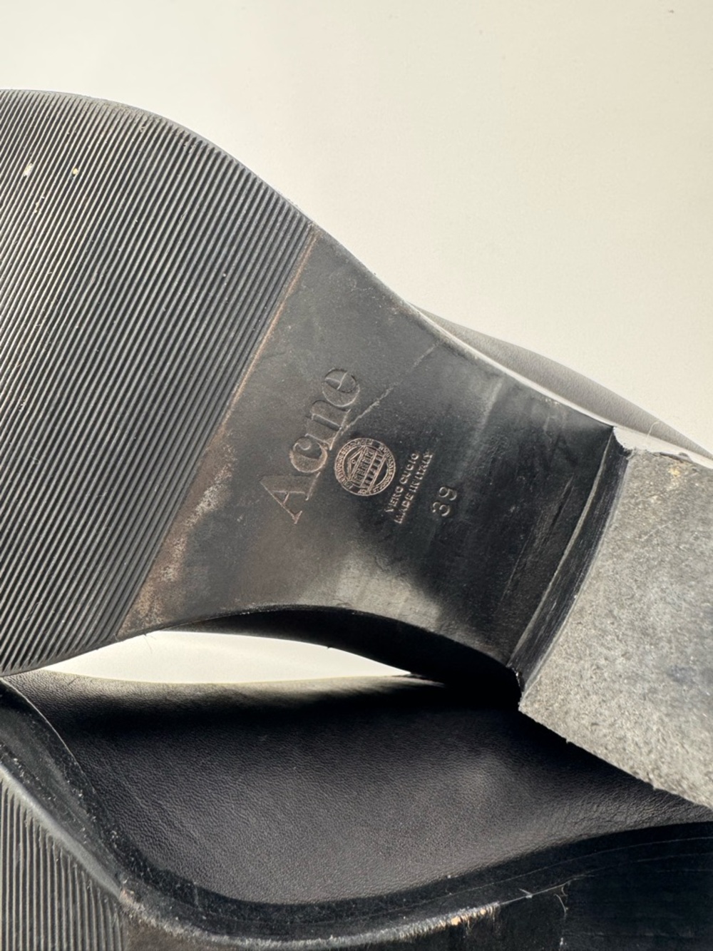 Acne Studios Size 39 US 9 Star Leather Heeled Black Chelsea Ankle Boots - Picture 12 of 14